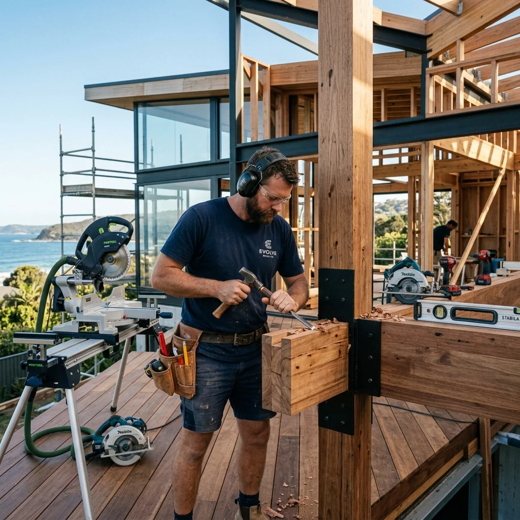 Skilled trade workers on site